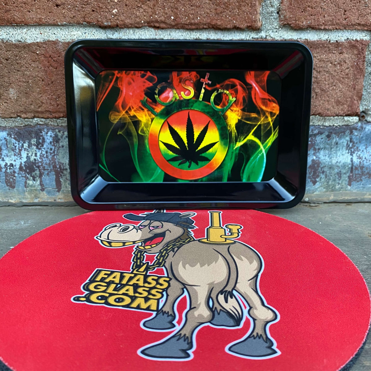 Rasta Black Rolling Tray | Fat Ass Glass – fatassglass