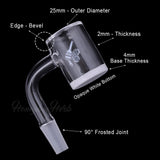 HONEY & MILK BEVEL QUARTZ BANGER - 90° DEGREE | YL-CLOSEOUT