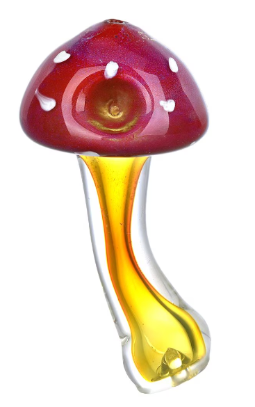 Amanita Mushroom Fumed Glass Hand Pipe | 4.75"