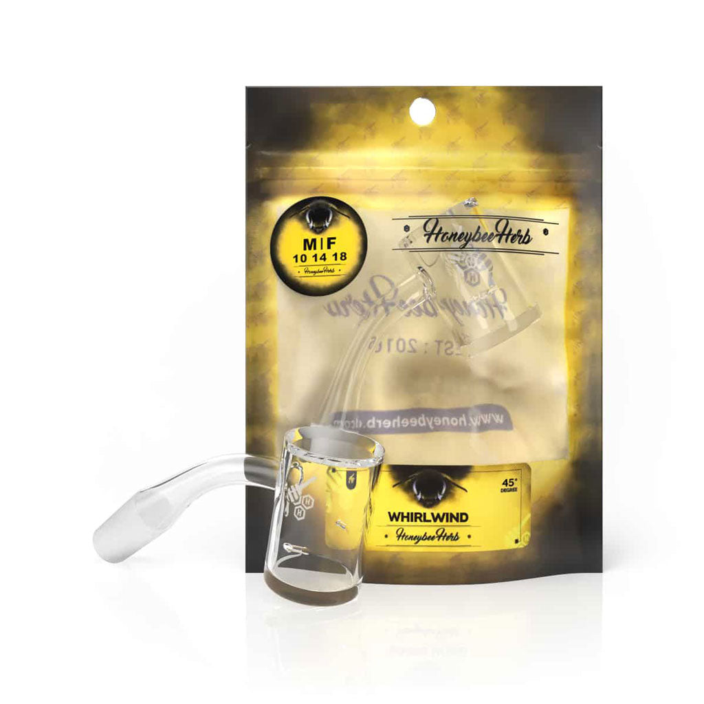 HONEYBEE HERB YELLOW LINE WHIRLWIND QUARTZ BANGER