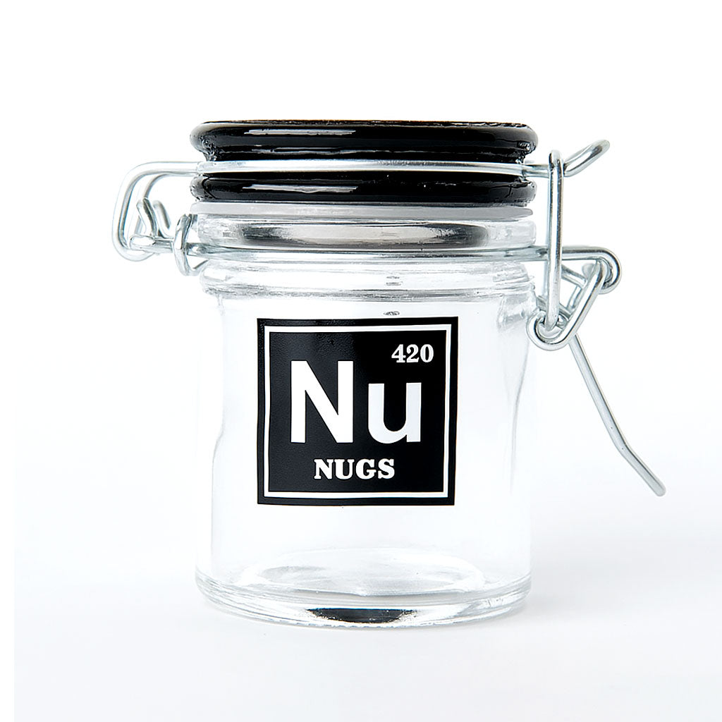 AIRTIGHT GLASS NUGS PERIODIC SYMBOL STORAGE JAR