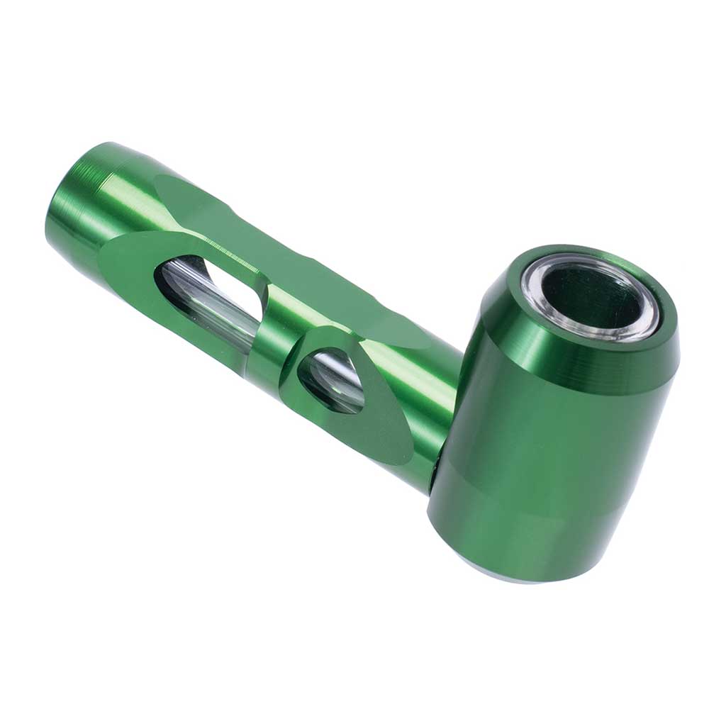 ALUMINUM GLASS SMOKING PIPE