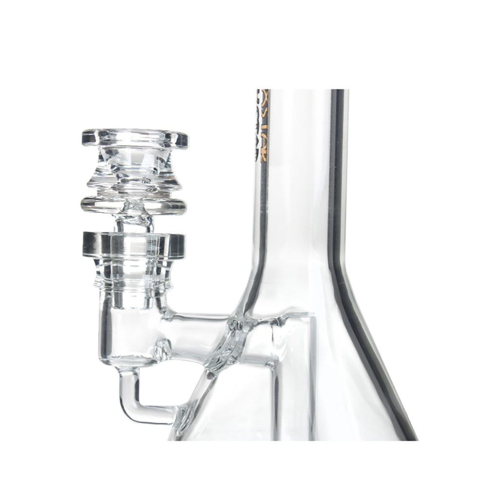 Close-up of 8 inch Arcline by Phoenix Star glass bong joint – order premium water pipe online 