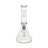 Front View Of The Bio 50 X 5 Beaker Bong Made From Clear Glass With Gold Bio Logo Available At FGC