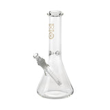 Angled View Of The Bio 50 X 5 Beaker Bong Featuring Classic Beaker Shape And Gold Bio Branding At FGC