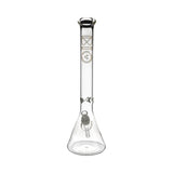 Front View Of Bio 50 X 5 Gold Beaker Bong, Featuring 18-Inch Clear Glass Body With Logo Available At FGC