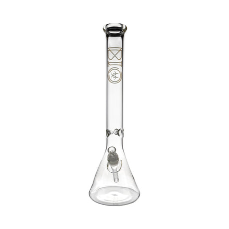 Front View Of Bio 50 X 5 Gold Beaker Bong, Featuring 18-Inch Clear Glass Body With Logo Available At FGC