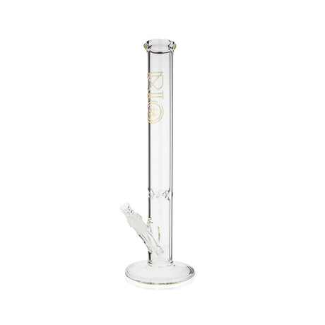 Angled Front View Of The Bio 50 X 5 Straight Bong In Gold, 18-Inch Tall Borosilicate Glass Water Pipe From FGC