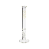 Front View Of The Bio 50 X 5 Straight Bong In Gold, 18-Inch Tall Glass Water Pipe From Fat Ass Glass.