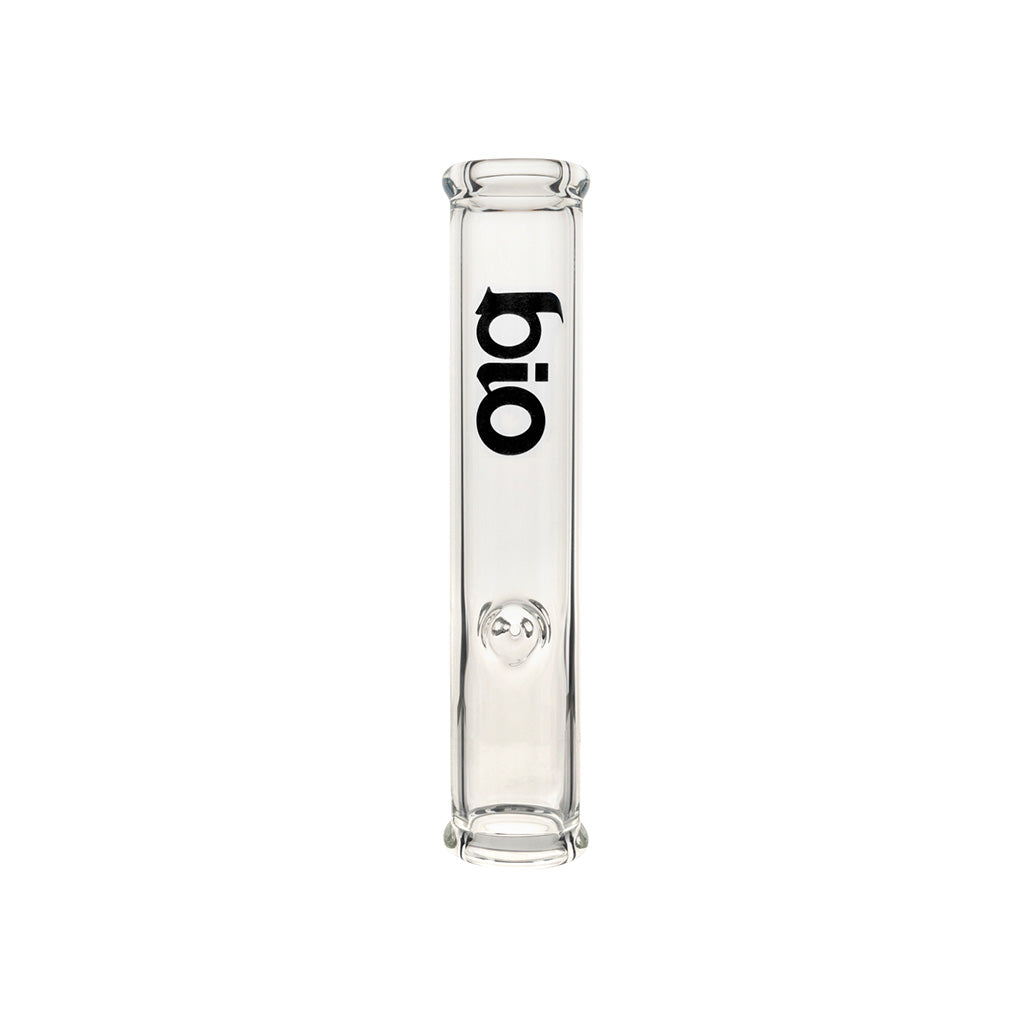 11-Inch BIO Steamroller Glass Pipe Front View With Black Logo At Fat Ass Glass