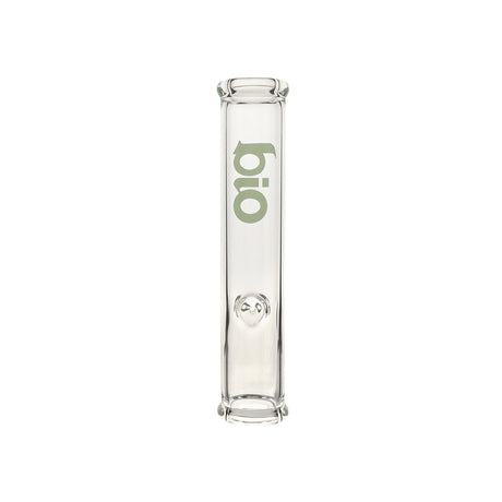 11-Inch BIO Steamroller Glass Pipe Front View with Green Logo At Fat Ass Glass