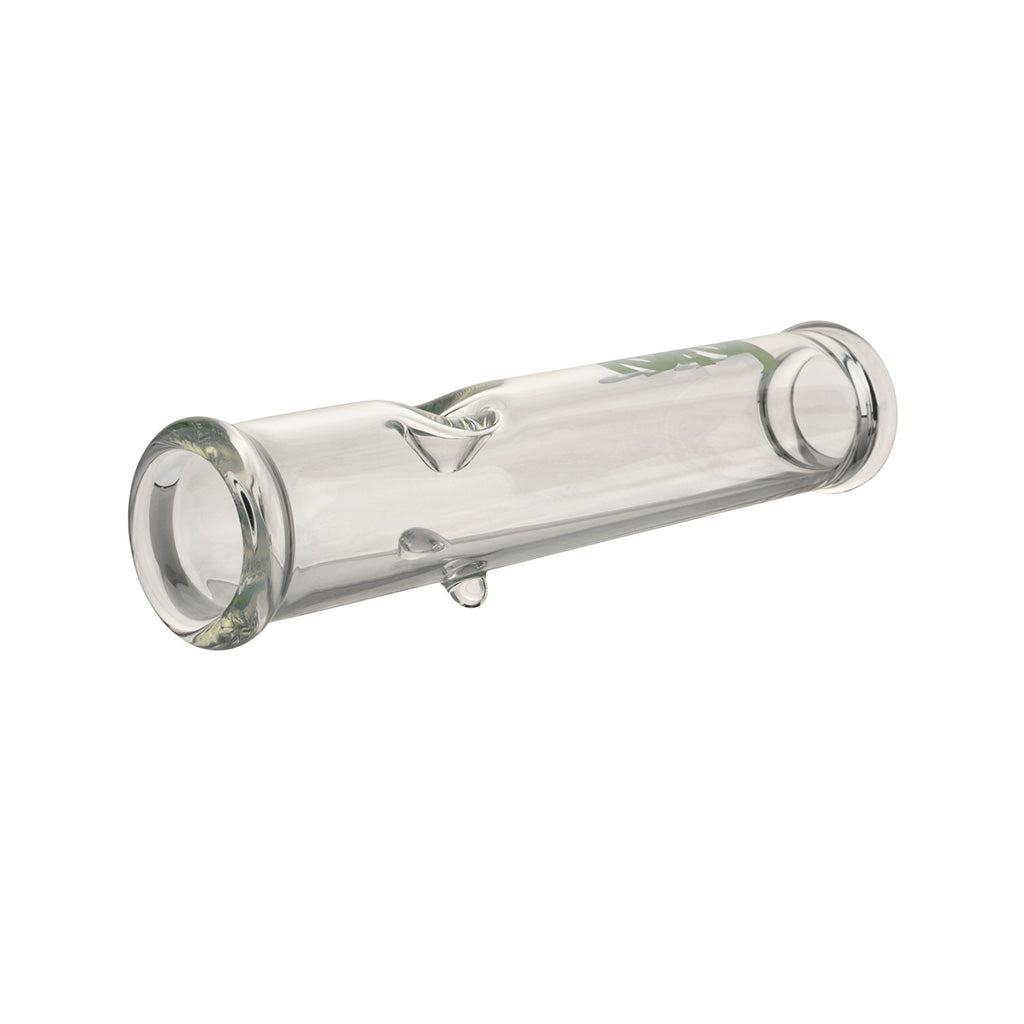 BIO Steamroller Green Glass Pipe Side Close Angle View – 11 Inch Straight Tube Available At Fat Ass Glass