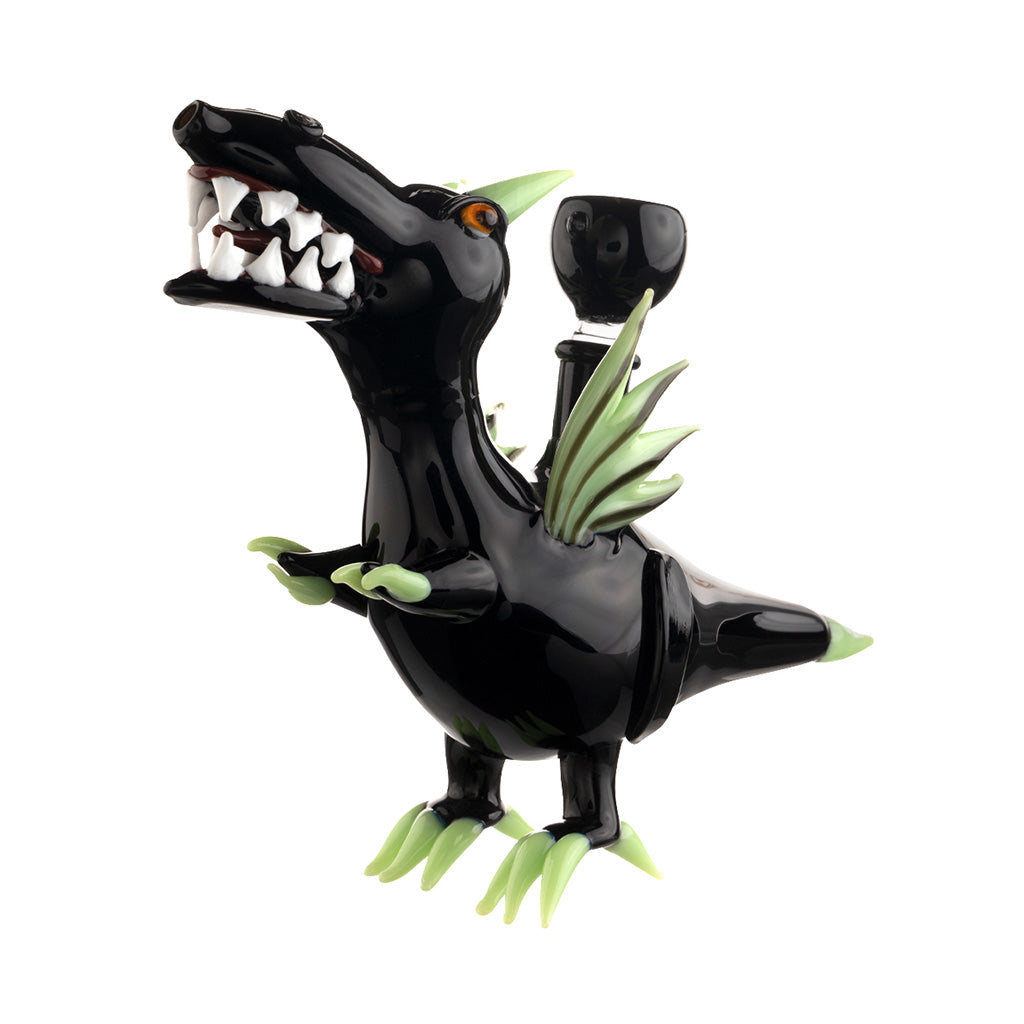 BLACK & SLYME DRAGON GLASS WATER PIPE