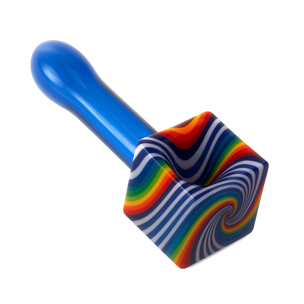 ZIG WAG ICE-CUBE GLASS HAND PIPE