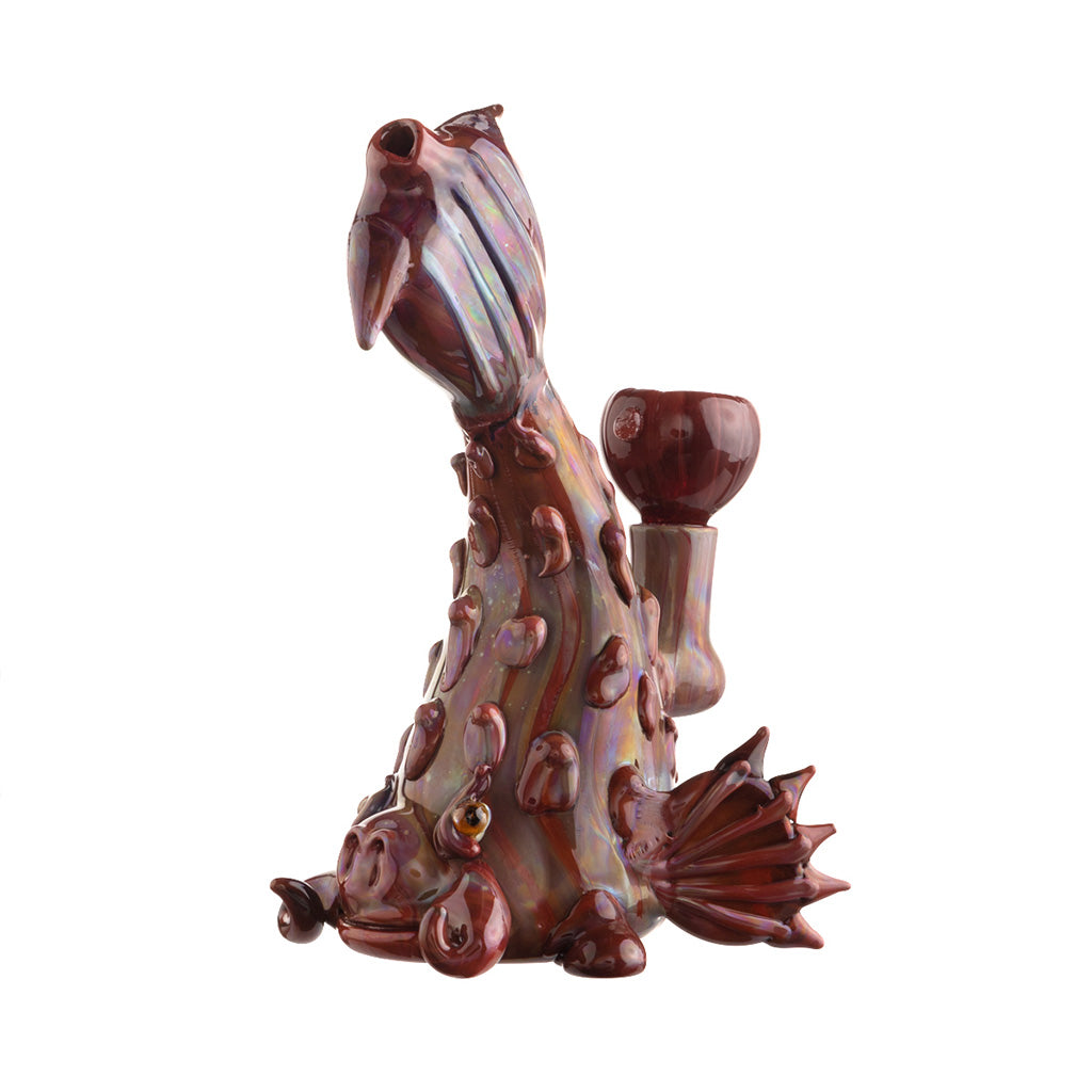 ARTISTIC ARCHED FISH GLASS WATER PIPE
