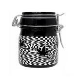 CHECKERBOARD LEAVES STORAGE JAR WITH CLAMPING LID