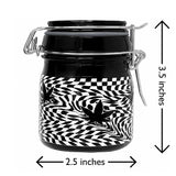 CHECKERBOARD LEAVES STORAGE JAR WITH CLAMPING LID