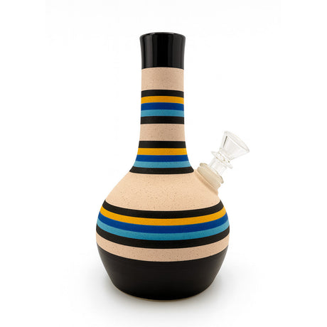 COLORFUL STRIPED CERAMIC BUBBLE VASE BONG