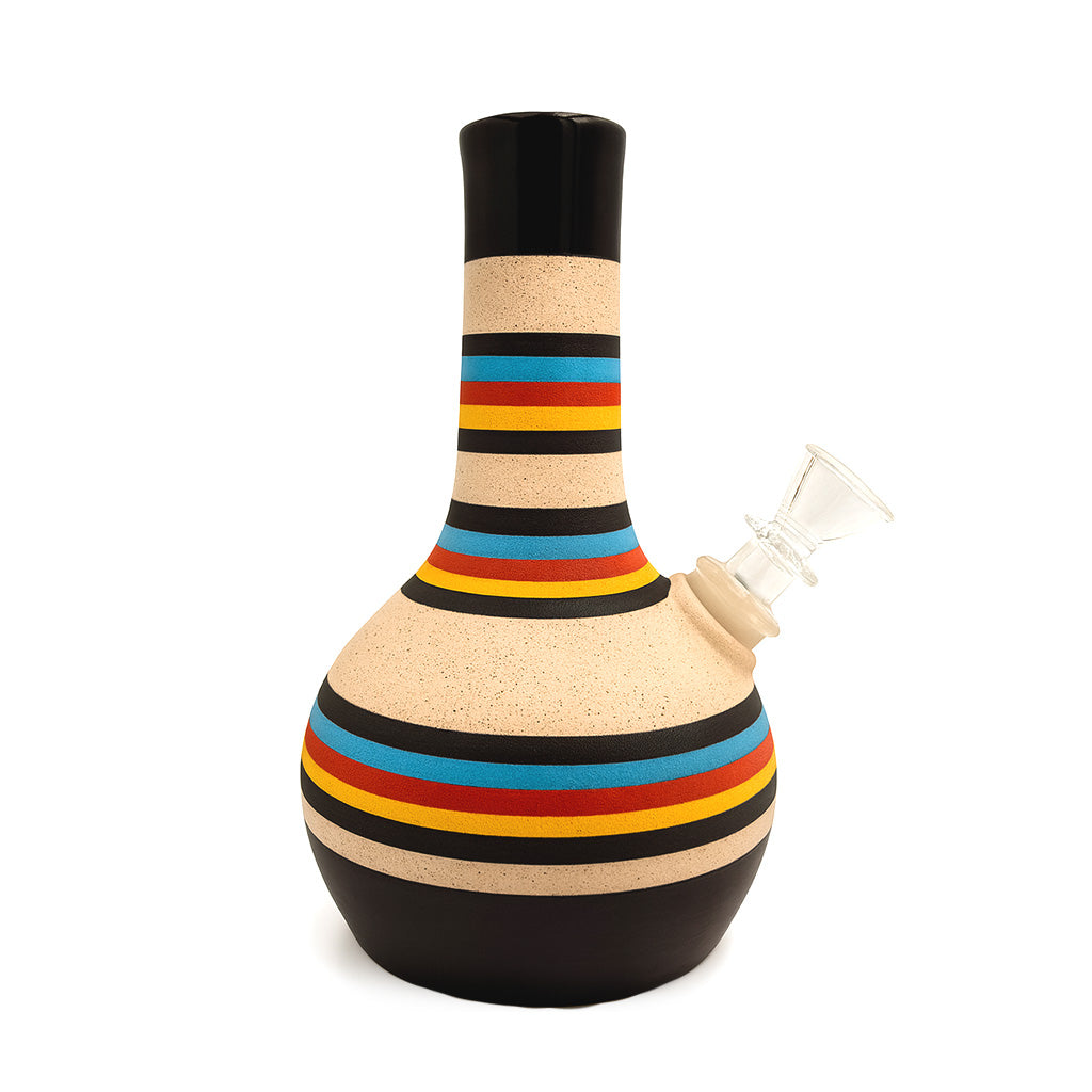 COLORFUL STRIPED CERAMIC BUBBLE VASE BONG