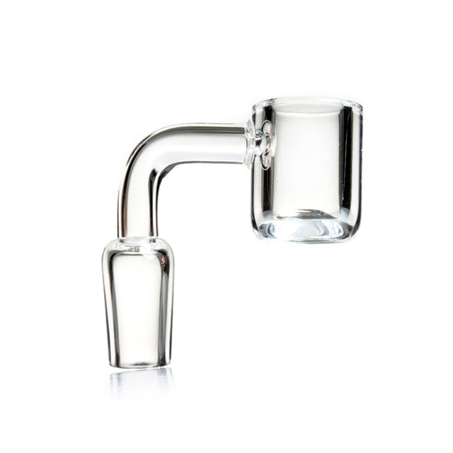 Top view of durable thick quartz banger showing deep bucket for dab rigs, premium clear nail available to buy at Fat Ass Glass online smoke shop 