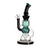 Dark jade green glass recycler water pipe with showerhead perc ready to ship.