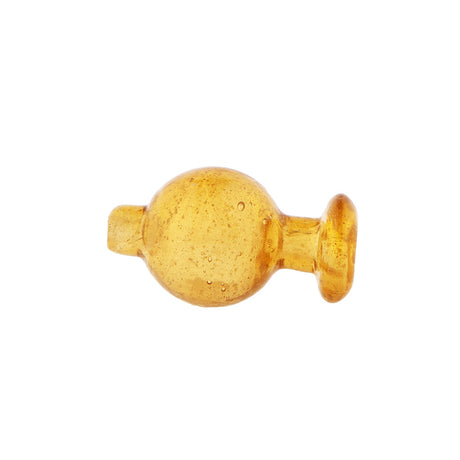 Glow In Dark Round Carb Cap Amber Side View Showing Pulegoso Glass Design