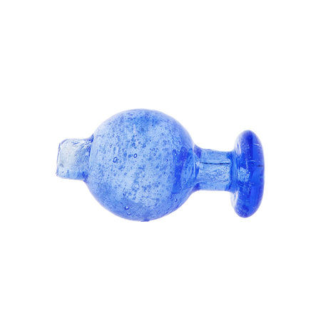 Glow In Dark Round Carb Cap Blue Side View Showing Pulegoso Glass Design