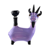 GOAT GLASS 5 INCH SLYME PURPLE AND BLACK NOVELTY WATER PIPE