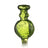 Close-up of green glow in the dark glass carb cap from Fat Ass Glass showing bubble body and glossy translucent finish