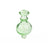 Fat Ass Glass green glow in the dark round carb cap shown upright with translucent green glass and round bubble body