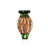 Green snaked glass round directional carb cap by Fat Ass Glass shown in upright front view on a white background.