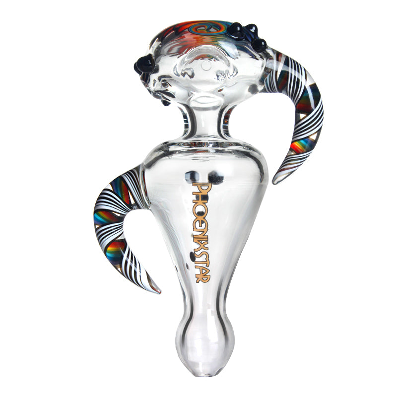 Order Helix Phoenix Star Dry Pipe – Detailed Rainbow Stripe Glass Pipe for Sale