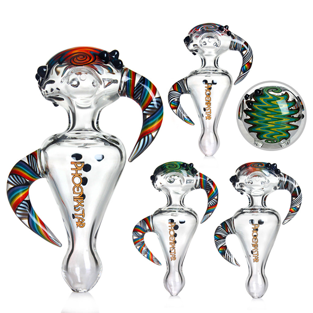 Buy Helix Phoenix Star Dry Pipe Set – Multicolor Hand Pipe Collection at Fat Ass Glass 