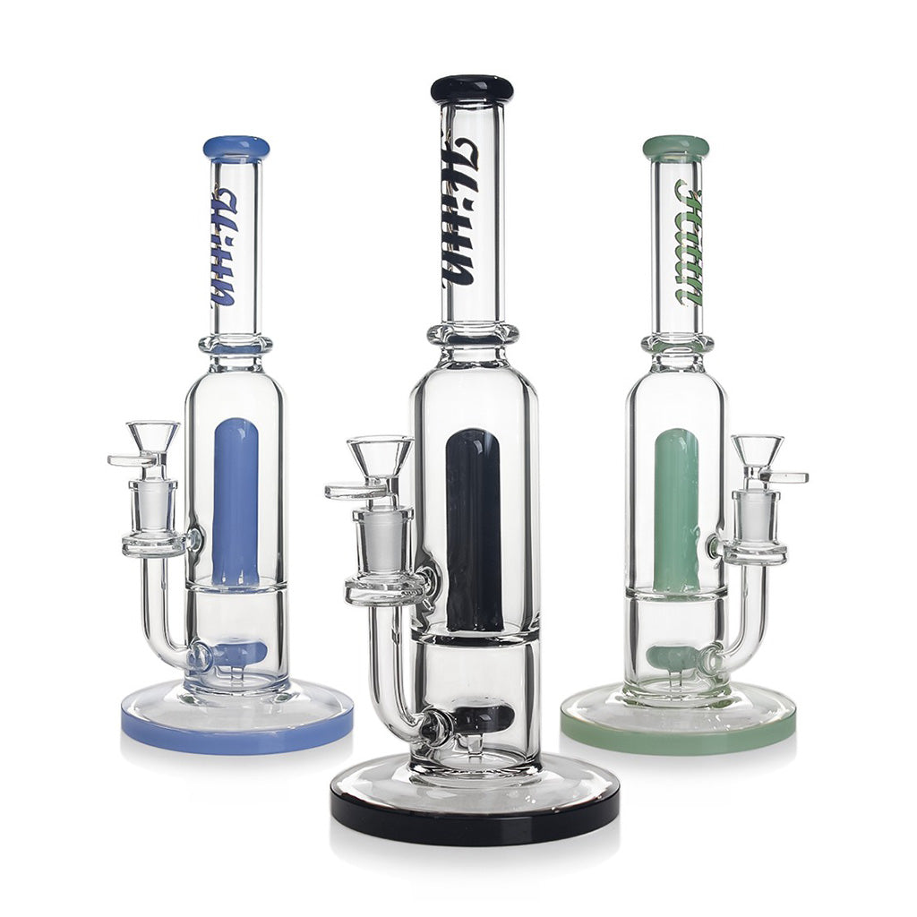 HITTN STRAIGHT TUBE BONG WITH SHOWERHEAD PERC & SPLASH GUARD