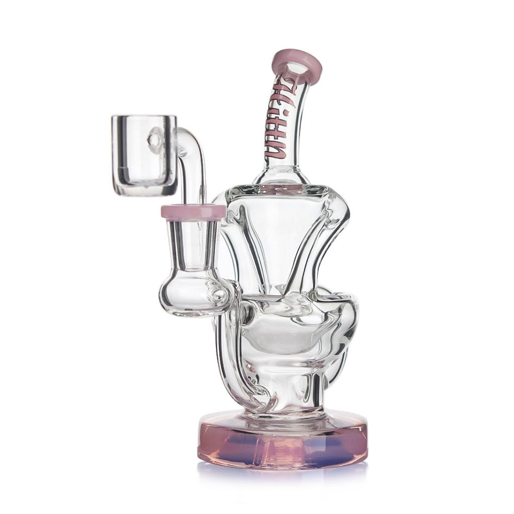 HITTN GLASS BENT NECK RECYCLER DAB RIG