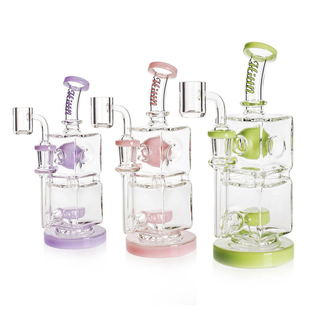 Hittn Double Cube Chamber Showerhead Perc Dab Rig for Sale – fatassglass