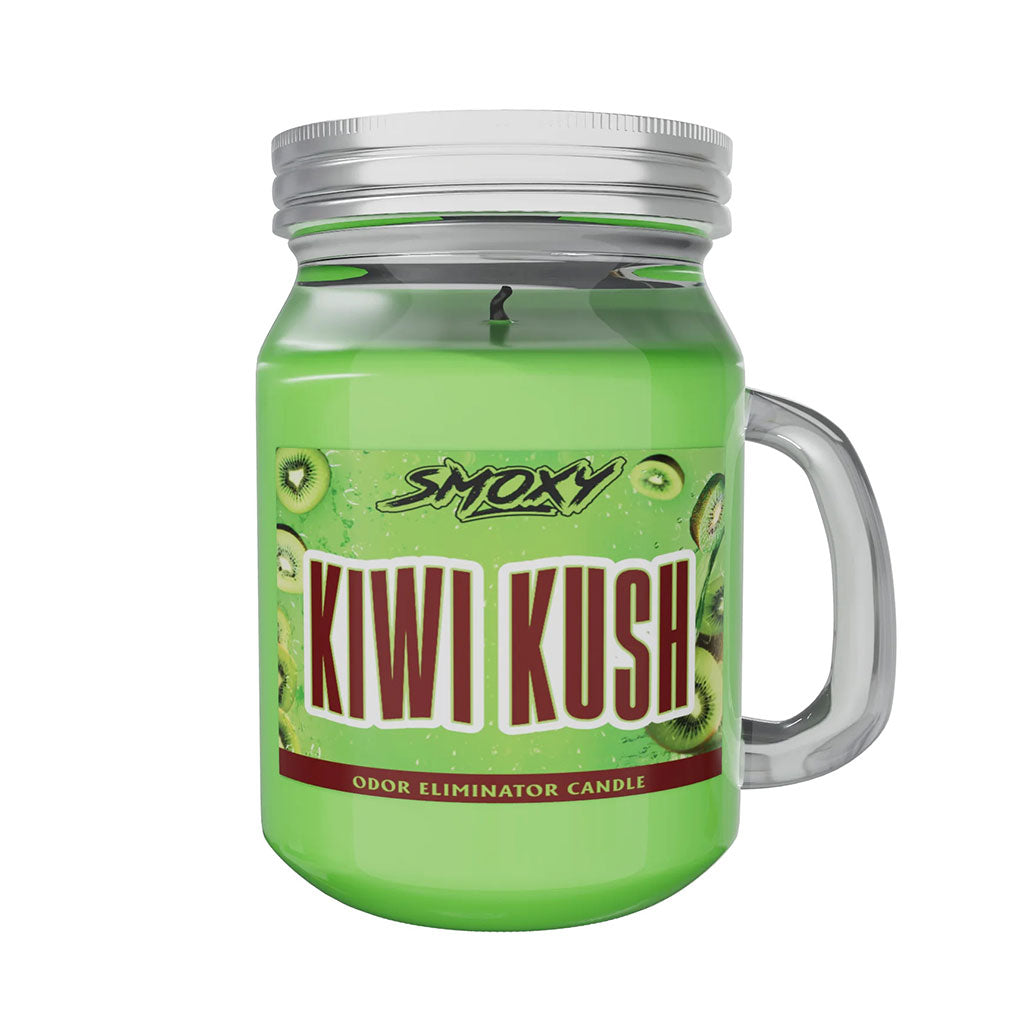 Kiwi Kush Odor Neutralizer Mini Candle in kiwi color from Fat Ass Glass