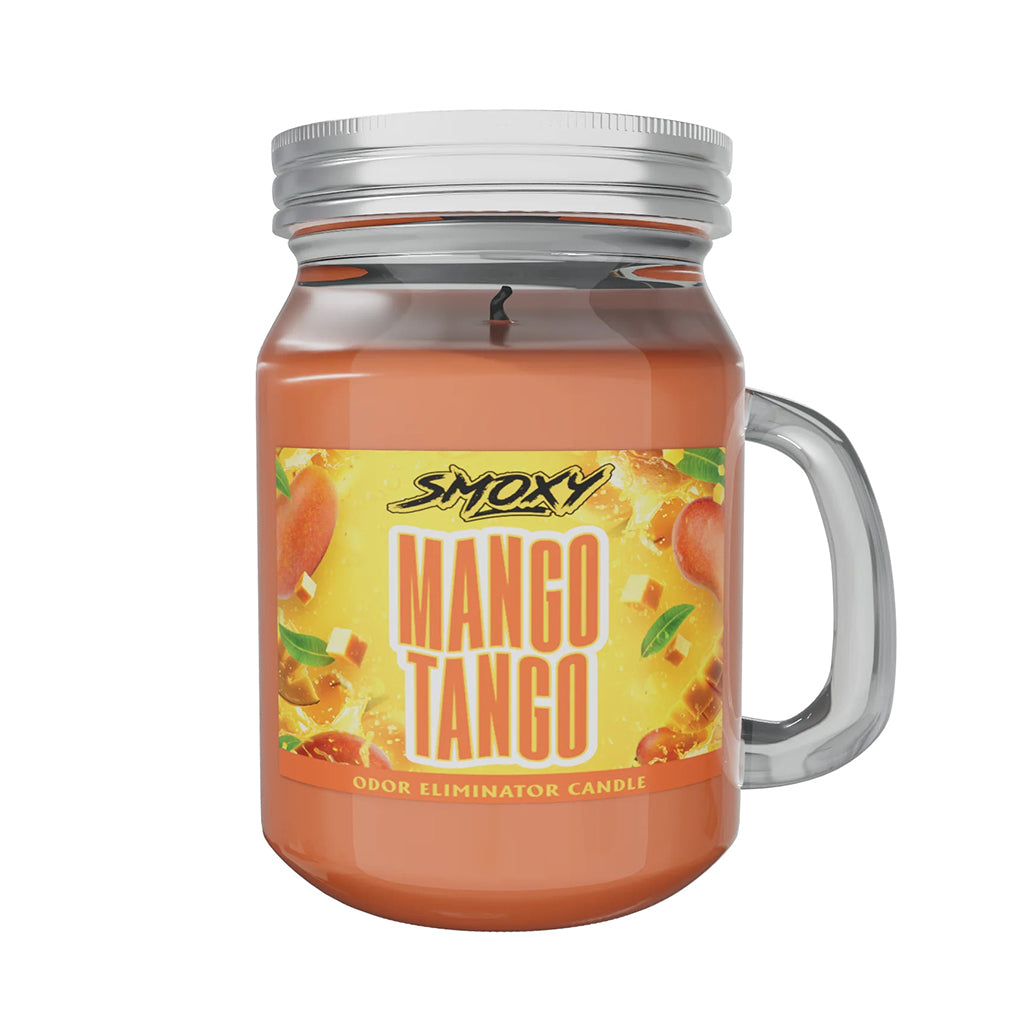 Mango Tango Smoke Odor Mini Candle in cherry color from Fat Ass Glass
