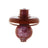Maroon glass directional bubble carb cap by Fat Ass Glass shown in upright front view on a white background.