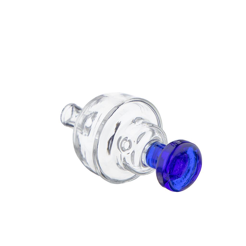 Oil Lamp Style Carb Cap Blue Side View For Directional Airflow