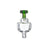Oil Lamp Style Carb Cap Green Front View with Clear Glass Body