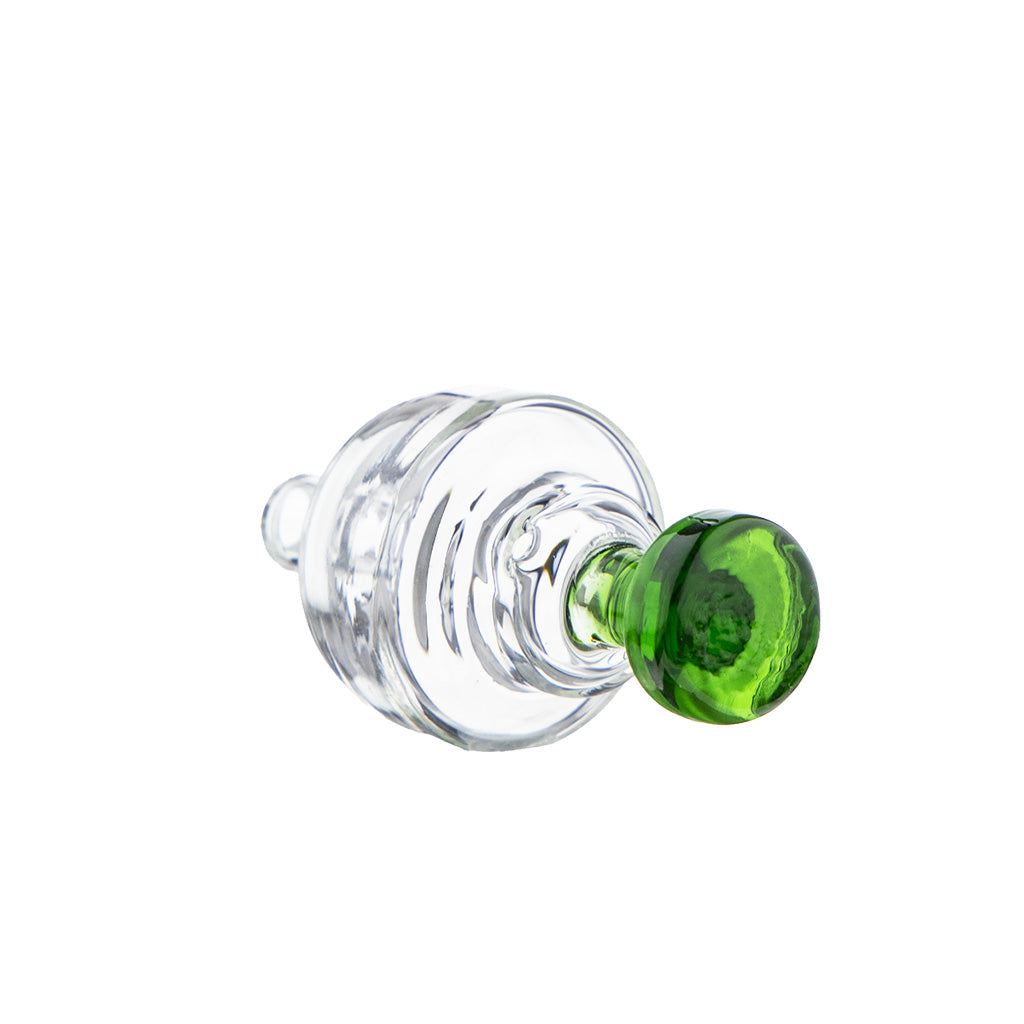 Oil Lamp Style Carb Cap Green Side View For Directional Airflow