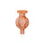 Orange spiral swirl glass bubble carb cap by Fat Ass Glass shown in upright front view on a white background.