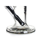 Close-up of black downstem 10" Phoenix Glass Straight Tube Bong for sale 
