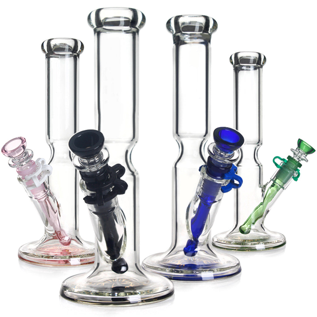 Shop 10" Phoenix Glass Straight Tube Bongs in assorted colors at Fat Ass Glass