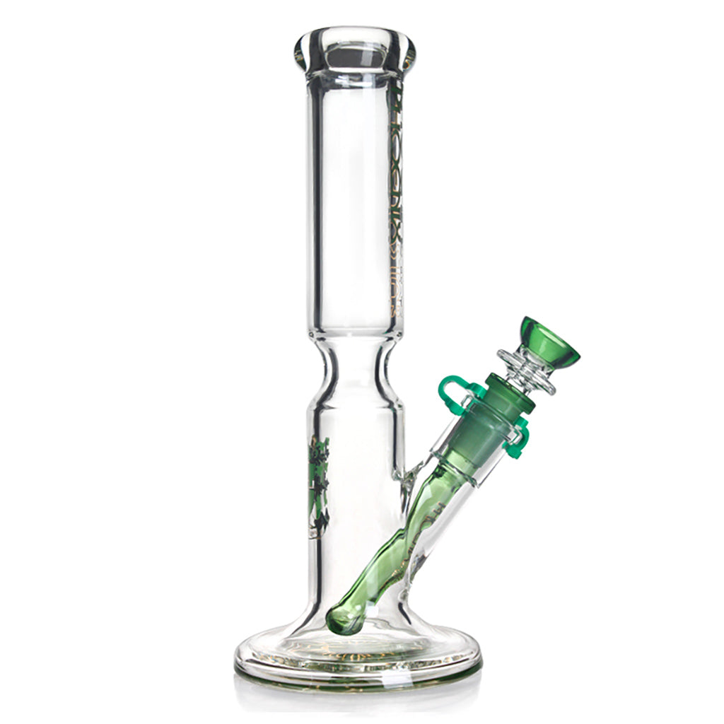Purchase 10" Phoenix Glass Straight Tube Bong in green from Fat Ass Glass 