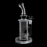 Buy 9 inch sandblasted bent neck bong Phoenix Glass angle view for sale 