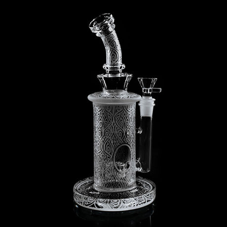 Buy 9 inch sandblasted bent neck bong Phoenix Glass angle view for sale