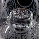  Order sandblasted bent neck bong Phoenix Glass base detail at Fat Ass Glass