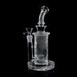 Shop 9 inch sandblasted bent neck bong Phoenix Glass side view for sale 